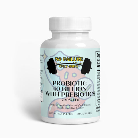 Probiotic 40 Billion with Prebiotics Capsules - No Failure Only Gains